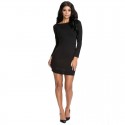 Black Dress Elegant Short Party Night with Zipper