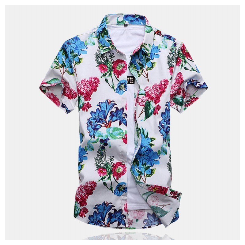 Men's Floral Shirt Colorful Flowers Fashion Casual Spring Summer