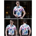 Camisa Floral Masculina Colorida Flores Moda Casual Primavera Verão