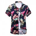 Camisa Floral Masculina Colorida Flores Moda Casual Primavera Verão