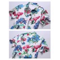 Camisa Floral Masculina Colorida Flores Moda Casual Primavera Verão