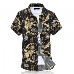 camisa botao floral masculina