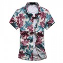 Men's Colorful Floral Shirt Hawaiian Button Short Sleeve Holiday