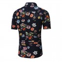 Camisa Casual Floral Masculina Estilo Verão Primavera Jovens