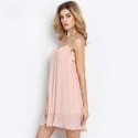 Vestido Básico Rosa Curto Feminino Casual