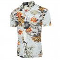 Camisa Casual Masculina Moda Estampada Floral Colorida Praia