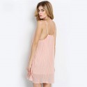 Vestido Básico Rosa Curto Feminino Casual