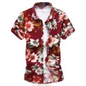 Camisa Masculina Estampada Flores Coloridas Verão Estação Praia