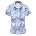 Camisa Masculina Estampada Moda Verão Casual Moderna Jovens