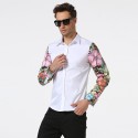 Social Shirt Long Sleeve Men's Print Style Ballads Fashion