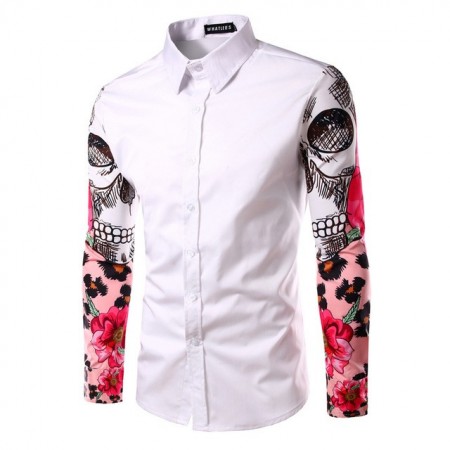 Camisa Social Manga Longa Masculina Estampada Moda Estilo