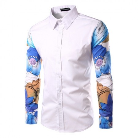 Social Shirt Long Sleeve Men's Print Style Ballads Fashion