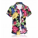 Camisa Estampada Masculina Colorida Moda Praia Verão Da Estação