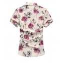 Camisa Casual Masculina Moderna De Flores Desenhos Estamapada Linda