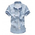 Camisa Estampada Masculina Linda Moda Casual Elegante Jovens