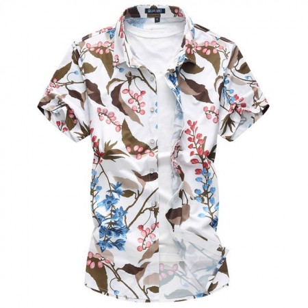 Men's Fashion Shirt Avaian Colorful Tropical Season Trend