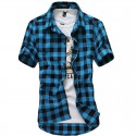 Men's Casual Chiffon Shirt Casual Short Sleeve Summer Fashion Button