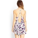 Floral Dress Short White Silhouette Scruffy