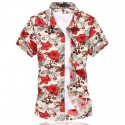 Floral Printed Style Shirt Hawaiian Summer Vacation Men's