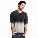 Blusa Moletom de Frio Masculina em Degrade Cinza Escuro e Branco