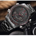 Men's Black Sport Watch in Quartz and Digital Ceramics