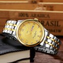 Fine Quartz Watch Golden Steel Stainless Steel President