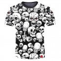 Camisa Temática Caveira 3D Estampada Masculina Manga Curta