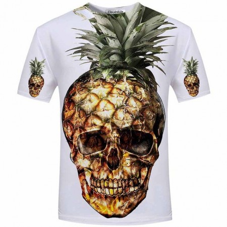 Skull Shirt 3D Stamped Men's Short Sleeve