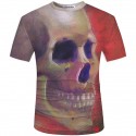 Camisa Preta Temática Caveira 3D Estampada Masculina Manga Curta