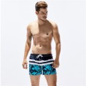 783/5000 Men's Short Short Blue Floral Fashion Beach White Stripes