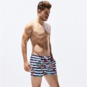 783/5000 Men's Short Short Blue Floral Fashion Beach White Stripes