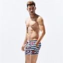 783/5000 Men's Short Short Blue Floral Fashion Beach White Stripes