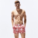 Short de Praia Listrado Marinheiro Floral Masculino Curto Branco