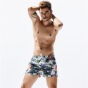 Short de Praia Listrado Marinheiro Floral Masculino Curto Branco