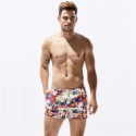 Short de Praia Listrado Marinheiro Floral Masculino Curto Branco