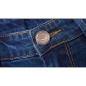 Bermuda Masculina Jeans Escuro Casual Regular Ajustável Lisa Básica