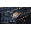 Bermuda Masculina Jeans Escuro Casual Regular Ajustável Lisa Básica