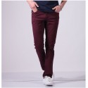 Calça Masculina Reta Casual Jeans Slim Cor Vinho Caramel e Preta