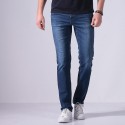Calça Masculina Jeans Corte Reto Azul Clássico Justa Estilo Casual