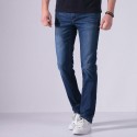 Calça Masculina Jeans Corte Reto Azul Clássico Justa Estilo Casual