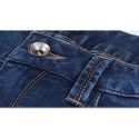 Calça Masculina Jeans Corte Reto Azul Clássico Justa Estilo Casual