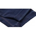 Bermuda Jeans Escuro Masculina Skinny Casual Curto no Joelho