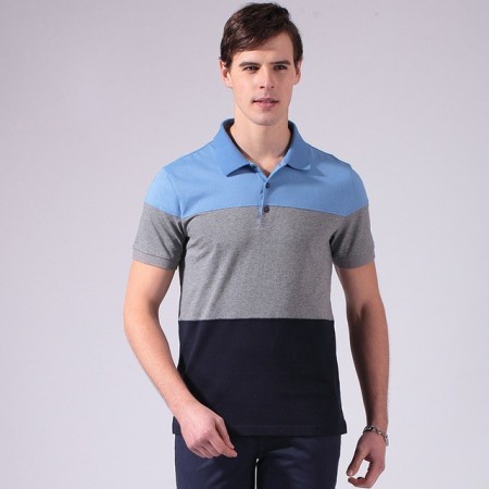 Men's Polo Shirt Striped Sport Thin Cotton Short Sleeve