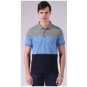 Camiseta Polo Masculina Listrada Esporte Fino Algodão Manga Curta