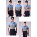 Men's Polo Shirt Striped Sport Thin Cotton Short Sleeve