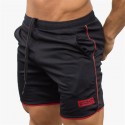 Short de Treino Masculino Preto com Listra Vermelha para Academia