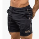 Short de Treino Masculino Preto com Listra Vermelha para Academia