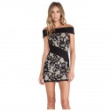 Dress Short Black Floral Party Club Classic Women's Fashion