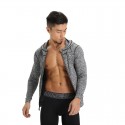 Men's Training Hooded Sweatshirt Gray Zip Hooded Long Sleeve