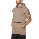 Men's Casual Tank Top Casual Fitness Hooded with Kangaroo Pocket